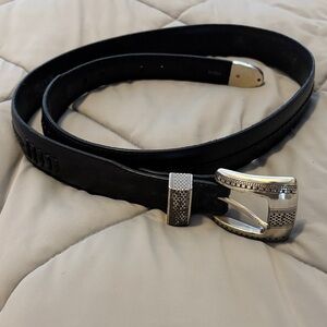 Onyx Black Belt with Silver Buckle